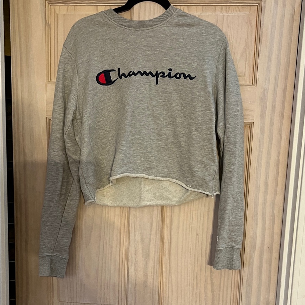 Champion Gray Cropped Sweatshirt